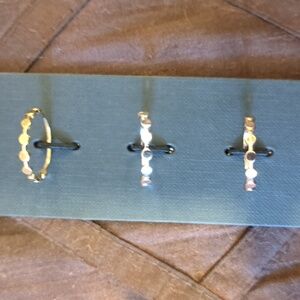 Ava & Aiden Size 8 Thin Circle Rings 3 Pack - Gold & Silvertone- New in Package
